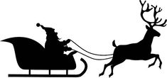 santa riding in his sleigh pulled by reindeers