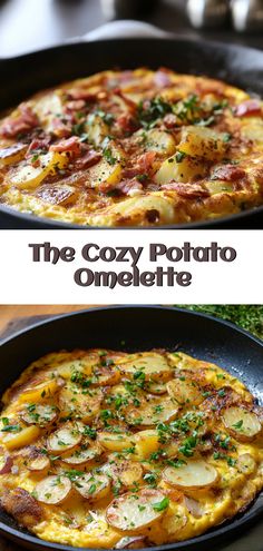 The Cozy Potato Omelette Sausage Egg Potato Skillet Breakfast Recipes, Sweet Potatoes And Eggs Breakfast, Fluffy Eggs Omelet, Breakfast Ideas Omelette, Eggs And Potatoes Recipes, Sausage Omelette Recipe, Breakfast Potatoes Ideas, Savory Breakfast No Eggs, Breakfast Recipes With Potatoes