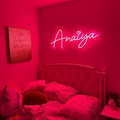 Custom Anaiya Name Neon Sign - Illuminate Your Space with Style - from manhattonneons.com. Branding Tools, Hazardous Materials, Space Gift, Other Space, Custom Neon Signs, Neon Lights, Unique Photo, Photo Backdrop, Neon Lighting