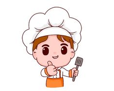 a person wearing a chef's hat and holding a spatula