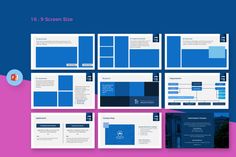 the powerpoint presentation is displayed in blue and purple colors, with different sections for each slide