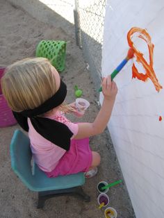 During the five senses unit our kids paint with blindfolds on. Senses Crafts For Toddlers, Five Senses Crafts For Toddlers, Preschool Senses, Homeschooling Elementary