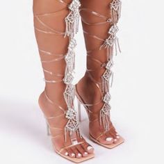 Diamond Gladiator Heels- Nude – Atlanta Shoe Studio Dolls Kill Shoes, Denim Heels, Orange Sneakers, Mid Calf Dresses, Gladiator Heels, Drawstring Dresses, Pink Sneakers, Boot Pumps, Boots And Sneakers