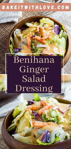 Benihana Ginger Salad Dressing Ginger Salad Dressing, Asian Salad Dressing, Ginger Salad, Easy Salad Dressing Recipes, Ginger Salad Dressings, Japanese Steakhouse, Salad Dressing Recipes Healthy, Easy Salad Dressing