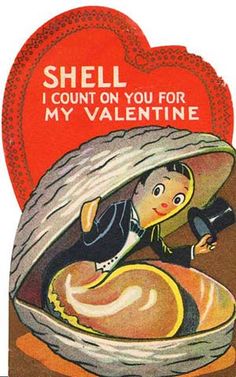 an old valentine card with a woman in a heart - shaped box holding a phone