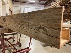 a large piece of wood sitting on top of a table