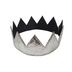 a silver and black crown on a white background