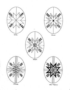 four snowflakes are shown in black and white with the words star / kusha