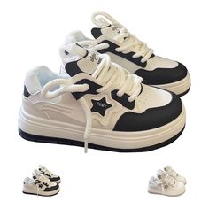 Cute Star Shoes, Things To Shop For On Amazon, Y2k Star Shoes, Cute Clothing Accessories, Sneakers Fashion Black Women, Y2k Shoes Aesthetic, Chuncky Shoes, Acubi Shoes, Amazon Y2k