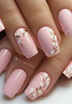 Manicure Nail Designs, Trendy Nail Art Designs, Pretty Nail Art Designs, Floral Nail Art, Nail Art Designs Videos, Pretty Nail Art, Short Acrylic Nails Designs