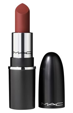 What it is: An iconic, mini-sized Satin Lipstick maxed out to give lips more with a silky-satin finish and good-for-lips formula.What it does: Get more color with full-coverage, pigment-rich payoff in a wide range of Artist-approved shades. Get more comfort with a creamy blend of coconut oil, organic shea butter and cocoa butter that conditions and nourishes lips. Get more care with instant and eight-hour moisture. Get more longwear with 12 hours of non-fading, long-lasting color that leaves lip Hyper Real, Apply Lipstick, Vanilla Scent, How To Apply Lipstick, Satin Lipstick, Organic Shea Butter, Mac Lipstick, Mens Eyewear, Stocking Stuffer Gifts