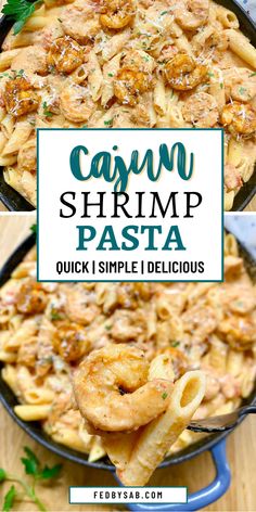 Cajun Shrimp Pasta is a creamy pasta dish packed with parmesan cheese, garlic, Cajun seasoning and tender shrimp. This restaurant quality meal is so quick and easy to make! Shrimp Cheese, Cajun Shrimp, Shrimp Pasta Recipes, Shrimp Pasta, Creamy Pasta, Pasta Dish, Cajun Seasoning, Parmesan Cheese