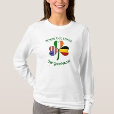 Belgium Ireland USA Flags Shamrock Personalized T-Shirt Australian Flag, Australian Flags, Ireland Flag, American Flags, Leggings And Socks, Suit Accessories, Clothing Labels, Usa Flag, Personalized T Shirts