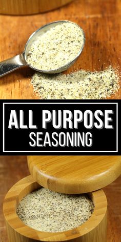 an all purpose seasoning blend in a wooden bowl