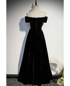 Get 10% off now! Buy off shoulder long black velvet formal dress with bling at cheap price online. Free stable shipping and pro custom service since 2009. Velvet Dress For Prom And Party Season, Formal Off-shoulder Velvet Dress, Off-shoulder Velvet Formal Dress, Black Velvet Evening Dress, Black Velvet Floor-length Dress For Formal Occasions, Black Velvet Evening Dress For Gala, Black Velvet Dress For Party Season, Black Velvet Dress For Gala, Black Velvet Evening Dress For Party