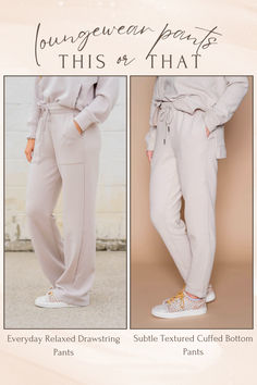 We love these comfy bottos. But which suits YOU better? Let us know in the comments below. Loungewear Pants, Loungewear Sets, Lounge Wear, Let It Be, Pants, Trousers