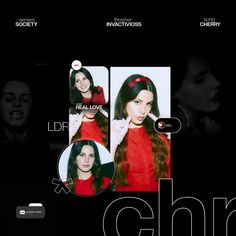 an advertisement for the new girl group called chr, featuring two women in red dresses