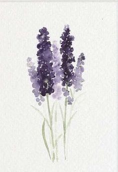 watercolor painting of purple flowers on white paper