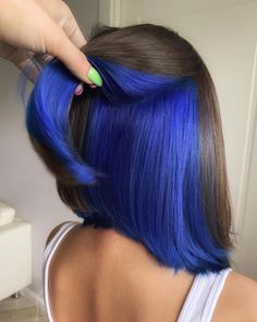 Bright Blue Hair, Hair Color Underneath, Peekaboo Hair, Hair Color Streaks