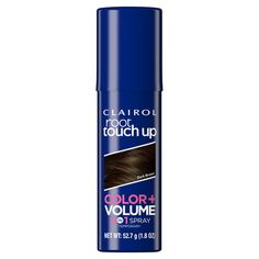 For fuller-looking and seamlessly-blended brown roots, use Clairol Root Touch Up Color + Volume 2 in 1 Temporary Hair Dye Spray in Dark Brown. Combining the power of two products into one, this dark brown hair color root cover up spray uses ColorFill technology to instantly cover mismatching or grey hair color and boost root volume. The affordable temporary brown hair dye provides volume and hair color that flawlessly blends with existing dark brown hair color. This volumizing Clairol hair root Clairol Root Touch Up, Root Touch Up Spray, Clairol Hair, Gray Roots, Covering Grey Roots, Temporary Hair Dye, Medium Brown Hair, Grey Roots, Hair Color Cream