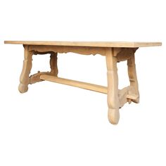 an old wooden table is shown against a white background