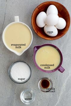 ingredients to make egg muffins laid out in bowls