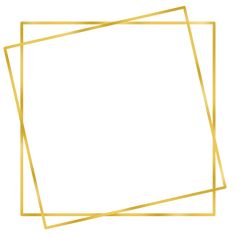 three square gold frames on a white background, each with a single line in the middle