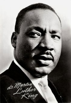 a black and white photo of martin luther king with the words martin luther king on it