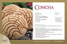 a brochure with an image of two cookies on top of each other and the words concha above it