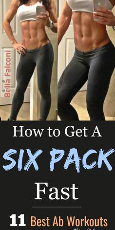 two women in black and white workout clothes with the text how to get a six pack fast