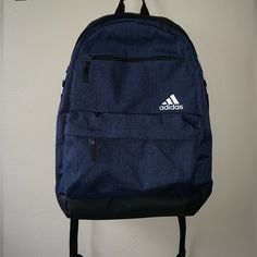 Perfect For The Upcoming School Year Navy Blue And Black Tweed Pattern Adidas Back Pack. New Without The Tags Laptop Organizer And Mesh Accessory Pouch On The Inside Converse Backpack, Navy Blue Backpack, Laptop Organizer, Adidas Bag, Adidas Navy Blue, Laptop Organization, Boys Backpack, Navy Backpack, Navy Blue Bag