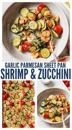 garlic parmesan sheet pan shrimp and zucchini