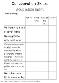 a printable worksheet for collaboration skills with the words,'collaboration skills self -