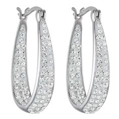 PRICES MAY VARY. This Incredible & Real Looking Earrings are elegant gift for Mother's Day, Valentine's Day, Christmas, Wedding, Birthdays, Engagement, Brides, Anniversary or Graduation for Woman,Men, Mother, Girlfriend, Wife, Fiancée or another significant event. ARGENTO REALE Hoop Earrings comes in many different color options . High Grade Crystals have An Amazing Sparkle. Earrings are Gold Plated to ensure a long-lasting and brilliant finish. BEAUTIFIUL GIFT POUCH ✦ Each Earrings comes with a Crystal Hoop Earrings With Rhinestones As Gift, Sparkle Hoop Earrings, Black Crystal Earrings, Crystal Hoop Earrings, Classic Jewelry, Jewelry Stand, Christmas Wedding, Elegant Gift, Jewelry Pouch