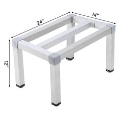 a white table with two legs and measurements for the top half, bottom half and bottom half