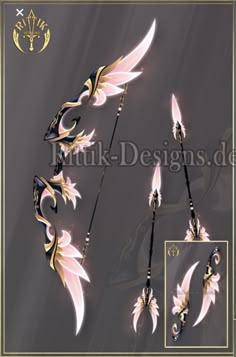 Fantasy Bow Design, Fantasy Arrow, Fantasy Bow, Piskel Art, Dessin Adorable