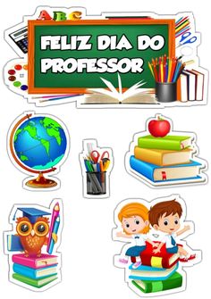 stickers with different school subjects on them