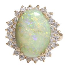 an opal and diamond ring