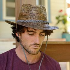 The Myrtle Beach straw hat is made with hand braided organic raffia strips and sewn together to make on of the most durable straw hats on the market. Features a chin cord and soft terry stretch inner band for a perfect fit. #Hat #BeachHats #BeachHatWomen #BeachHatMen #SummerHat #SunProtectionHat #TravelHat Casual Palm Leaf Sun Hat For Vacation, Casual Vacation Straw Hat Made Of Palm Leaf, Casual Toquilla Straw Hat For Warm Weather, Casual Palm Leaf Straw Hat For Vacation, Casual Summer Boater Hat, Casual Natural Braided Fedora, Casual Braided Natural Fedora, Casual Palm Leaf Hat For The Beach, Casual Palm Leaf Hats For Vacation