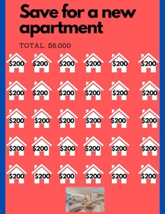 a poster with the words save for a new apartment