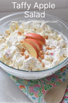 taffy apple salad Frozen Salad, Taffy Apple Salad Recipe, Apple Fluff Salad, Apple Pineapple Salad, Amish Yum Yum Salad, Toffee Apple Salad, Apple Taffy Salad, Dairy Free Potluck Recipes, Apple Salad Dessert