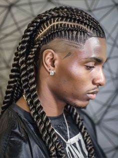 Black Men Long Hairstyles, Afro Twist Braids, Men Long Hairstyles, Long Hairstyles Ideas, A Fade Haircut, Long Twist Braids, Long Cornrows, Mens Twists Hairstyles, Long Twist