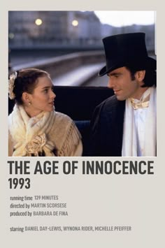 the age of inociencee poster with an image of a man and woman