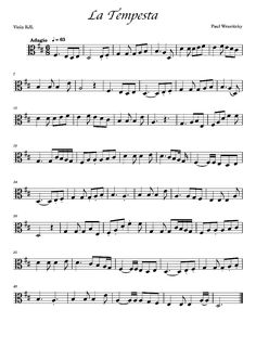 sheet music with the words la tempesta