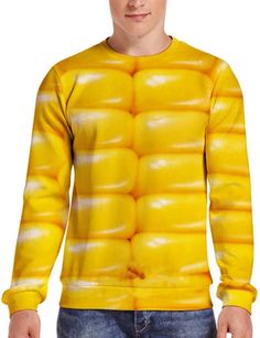 Funny Corn 3D Simulation Men & Women's Shirt – uglyparty Yellow Style, Acrylic Decor, Yellow Fashion, Christmas Outfit, Women's Shirt