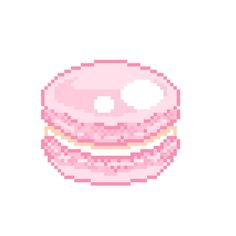 a pixellated image of a pink doughnut