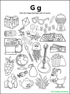 the letter g worksheet for children