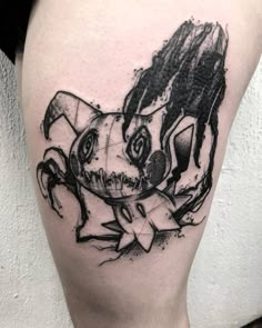 Gengar Tattoo Stencil Mimikyu Tattoo, Gengar Tattoo, Plane Black, Iris Flower Tattoo, Evolution Tattoo, Pikachu Tattoo, Moth Tattoo Design, Black Sketch, Type Tattoo