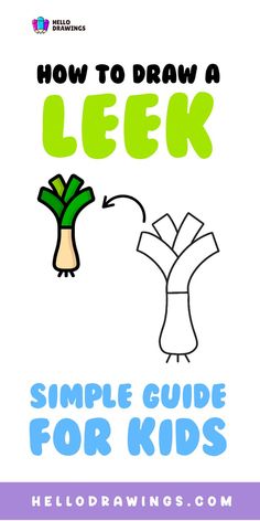 How to Draw a Leek | Simple Tutorial for Kids Leek Drawing