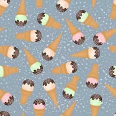 an ice cream pattern on a blue background